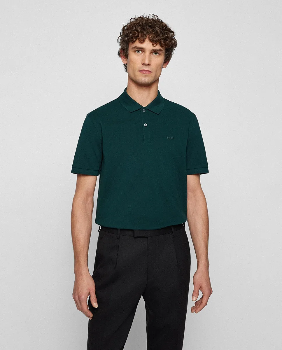 Мужская рубашка-поло из органического хлопка с вышитым логотипом Boss, зеленый
Мужская рубашка-поло из органического хлопка с вышитым логотипом Boss, зеленый