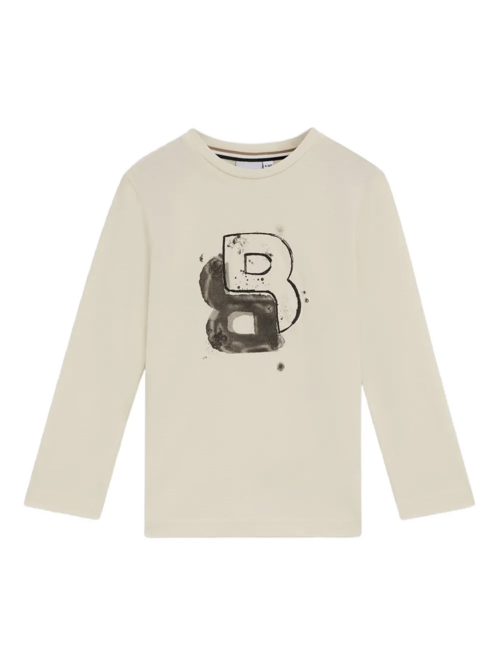 Футболка с длинными рукавами и принтом BOSS Kidswear, нейтральный 
Футболка с длинными рукавами и принтом BOSS Kidswear, нейтральный