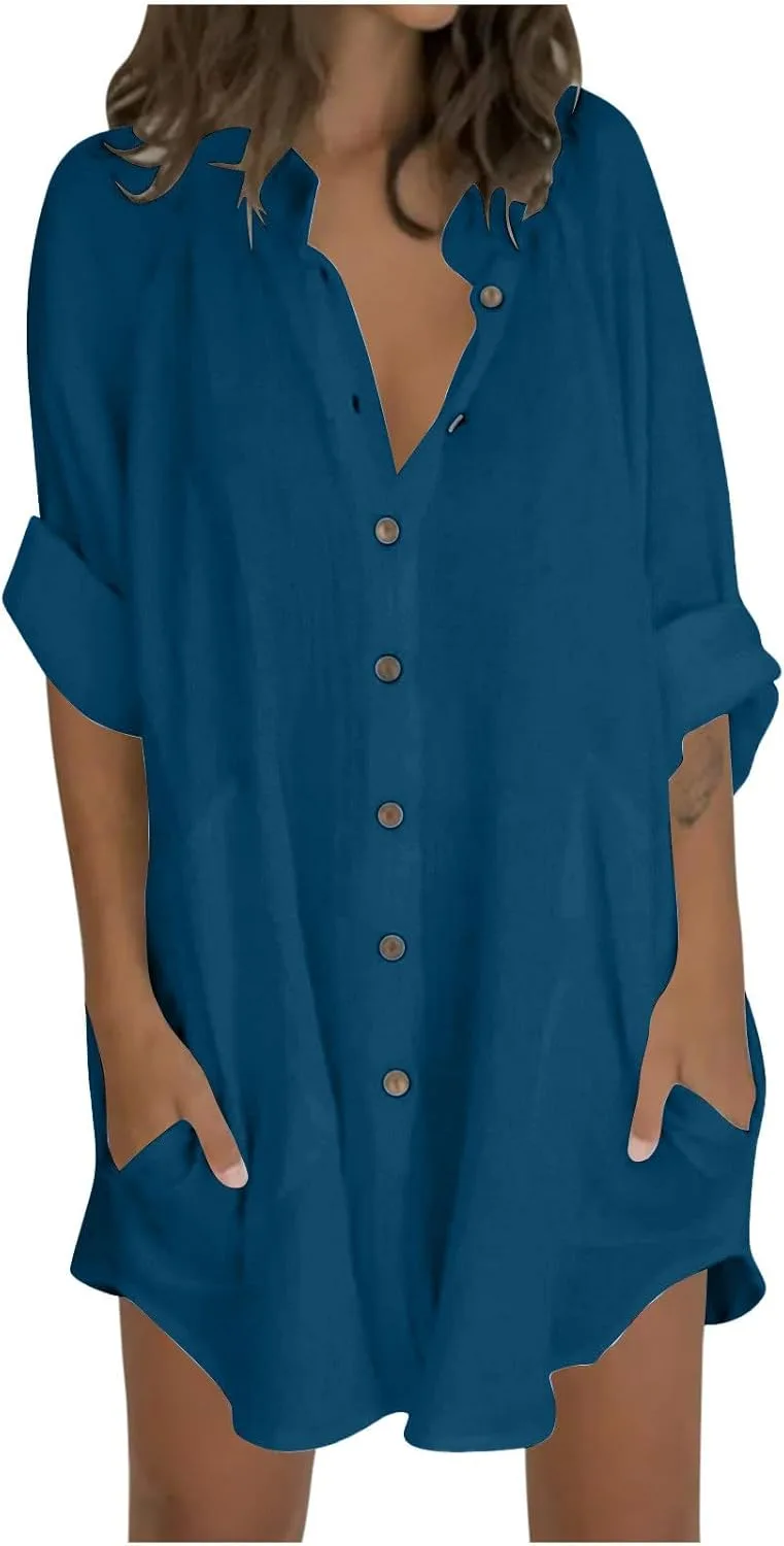 Женская блузка из хлопка и льна с рукавом 3/4
Женская блузка из хлопка и льна с рукавом 3/4