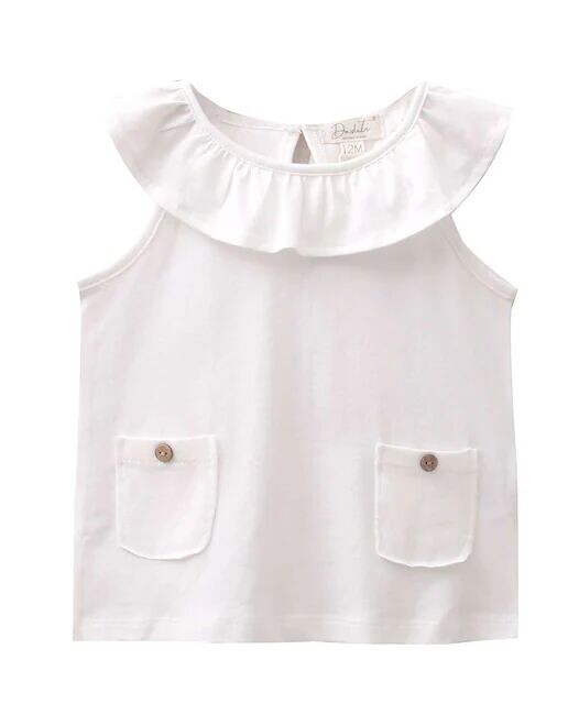 Футболка для девочки с рюшами на шее и карманами Dadati, белый
Футболка для девочки с рюшами на шее и карманами Dadati, белый