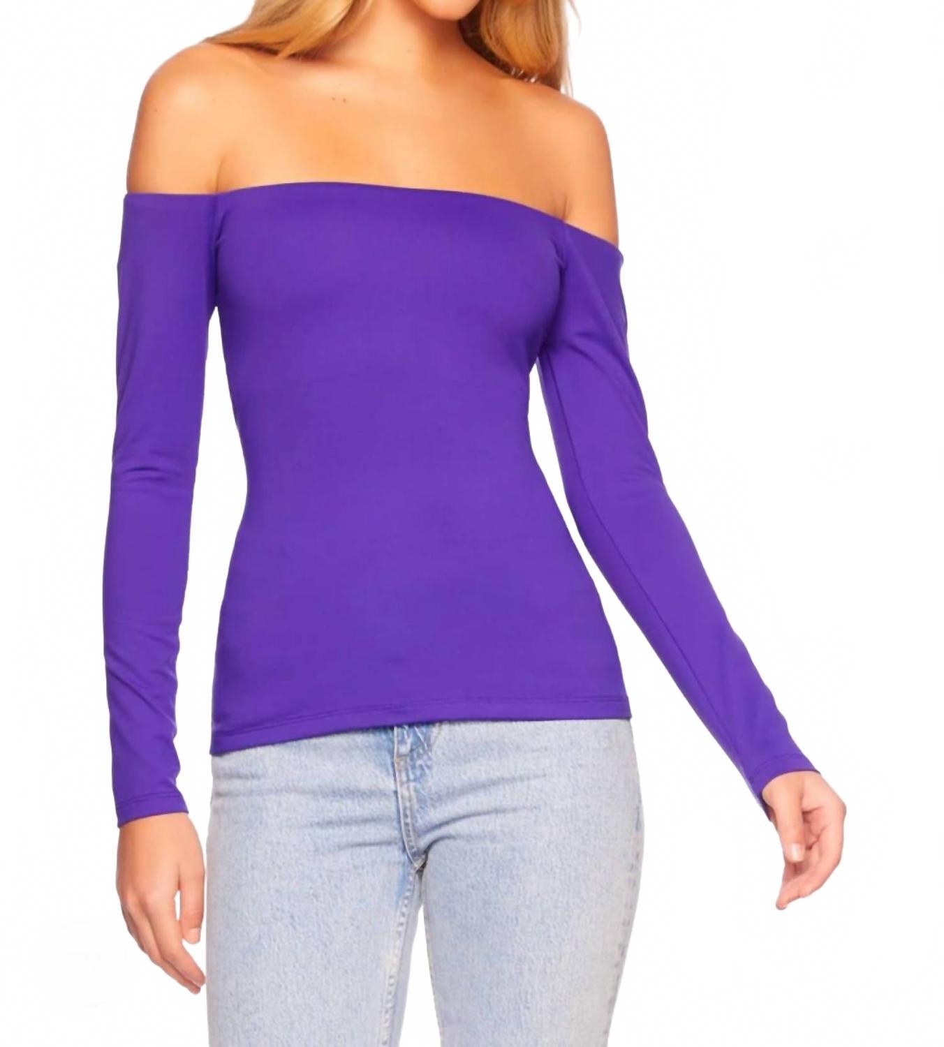 Топ с открытыми плечами в фиолетовом цвете Susana Monaco
Топ с открытыми плечами в фиолетовом цвете Susana Monaco