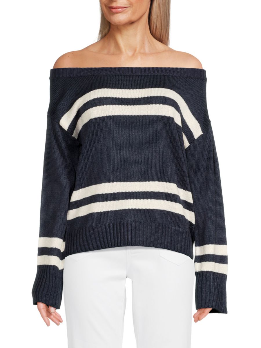 Полосатый свитер Design 365, цвет Navy Cream 
Полосатый свитер Design 365, цвет Navy Cream