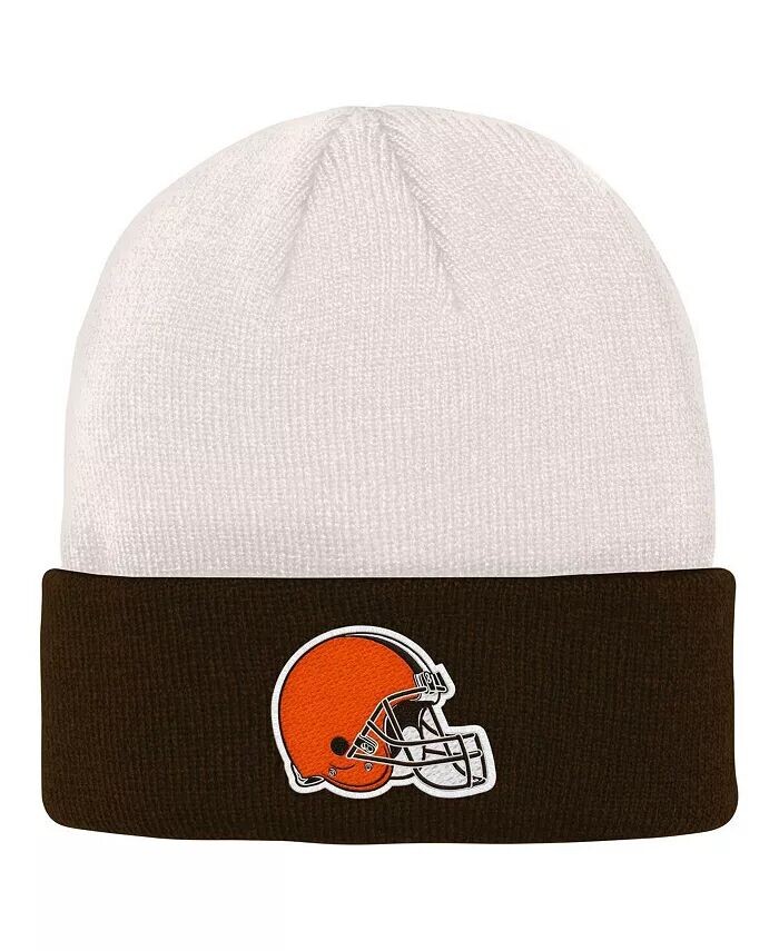 Кремово-коричневая вязаная шапка с костяными манжетами для мальчиков и девочек Cleveland Browns Outerstuff
Кремово-коричневая вязаная шапка с костяными манжетами для мальчиков и девочек Cleveland Browns Outerstuff