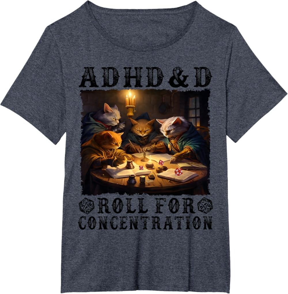 Женская футболка Funny Tees Gamer RPG Apparel Cats RPG Gamer Roll For Concentration, темно-синий
Женская футболка Funny Tees Gamer RPG Apparel Cats RPG Gamer Roll For Concentration, темно-синий