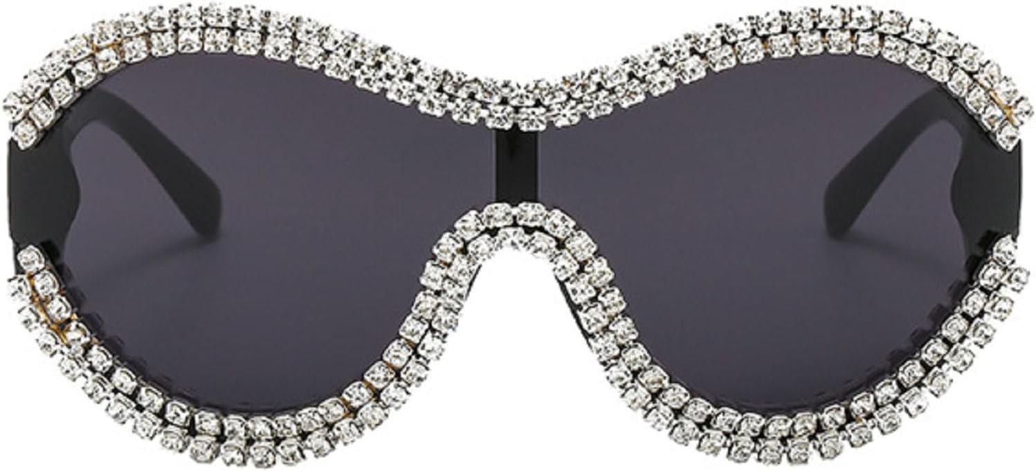 Крупные солнцезащитные очки-пилот с стразами для женщин, модные винтажные солнцезащитные очки в стиле 90-х, цельные солнцезащитные очки-щитки с защитой от УФ-излучения mincl, Black
Крупные солнцезащитные очки-пилот с стразами для женщин, модные винтажные солнцезащитные очки в стиле 90-х, цельные солнцезащитные очки-щитки с защитой от УФ-излучения mincl, Black