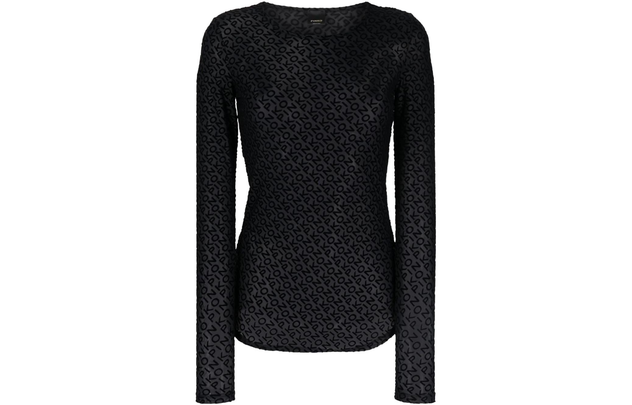 Футболка с логотипом жаккард полупрозрачная PINKO, черная
Футболка с логотипом жаккард полупрозрачная PINKO, черная