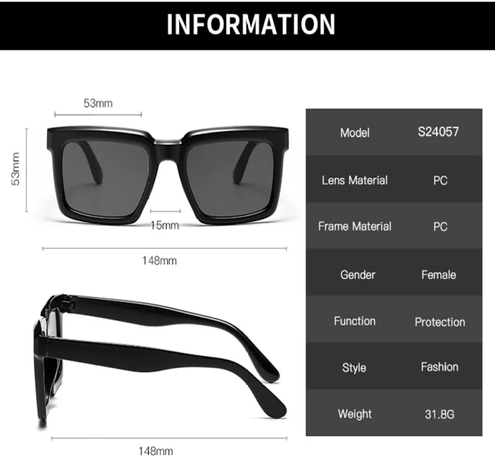 Солнцезащитные очки LVTFCO в прямоугольной оправе для женщин, винтажные солнцезащитные очки для мужчин и женщин, очки с защитой от УФ-излучения UV400, Black
Солнцезащитные очки LVTFCO в прямоугольной оправе для женщин, винтажные солнцезащитные очки для мужчин и женщин, очки с защитой от УФ-излучения UV400, Black