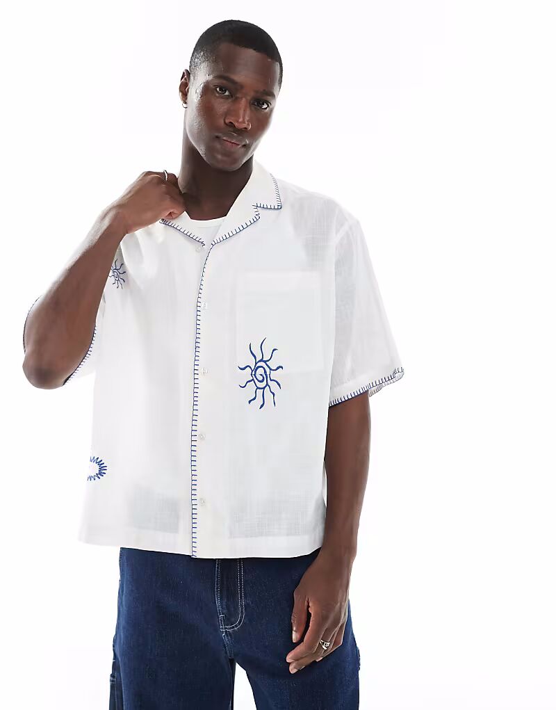 ASOS DESIGN свободная рубашка revere свободного кроя с вышивкой белого цвета
ASOS DESIGN свободная рубашка revere свободного кроя с вышивкой белого цвета