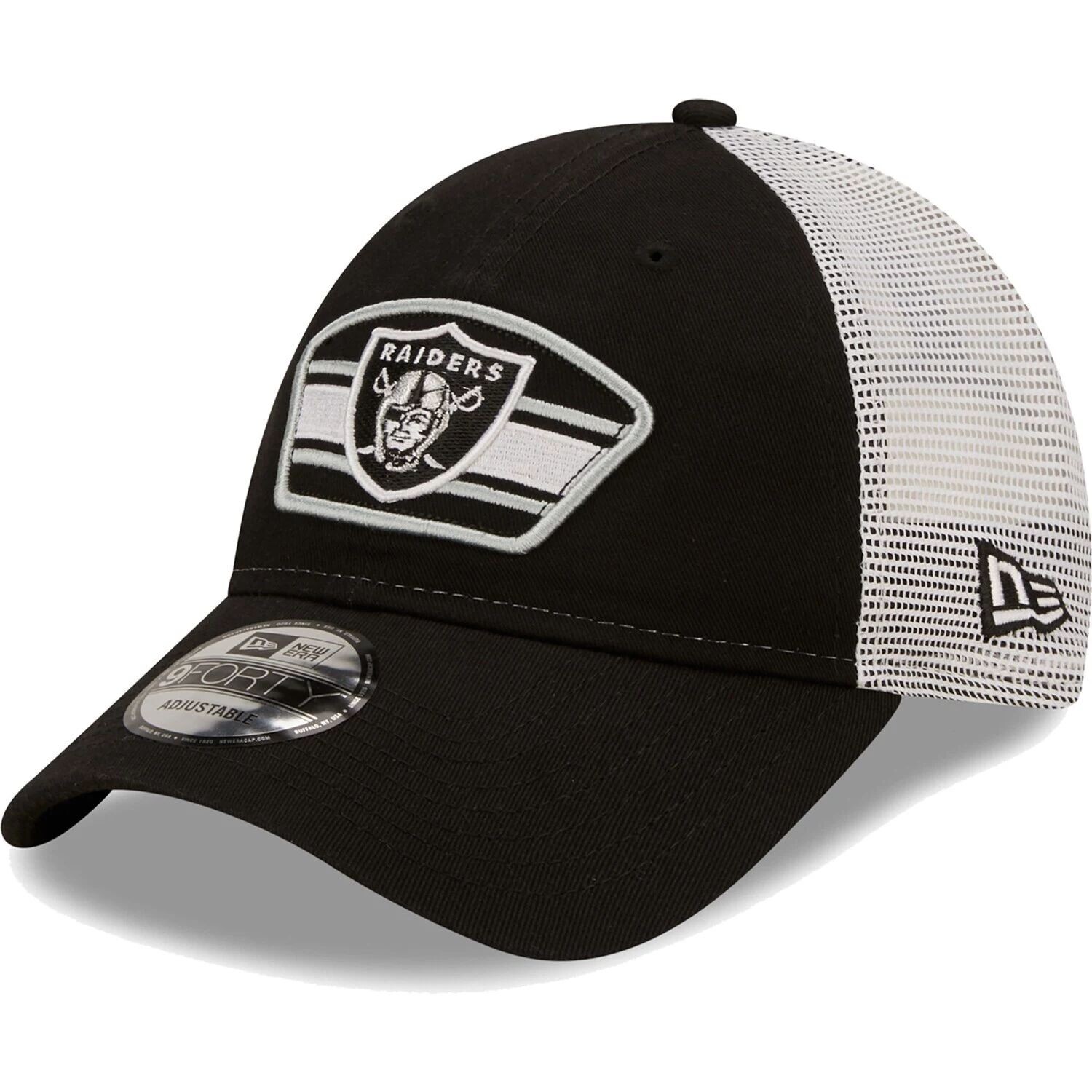 Мужская черно-белая кепка New Era Las Vegas Raiders с логотипом Trucker 9FORTY Snapback
Мужская черно-белая кепка New Era Las Vegas Raiders с логотипом Trucker 9FORTY Snapback
