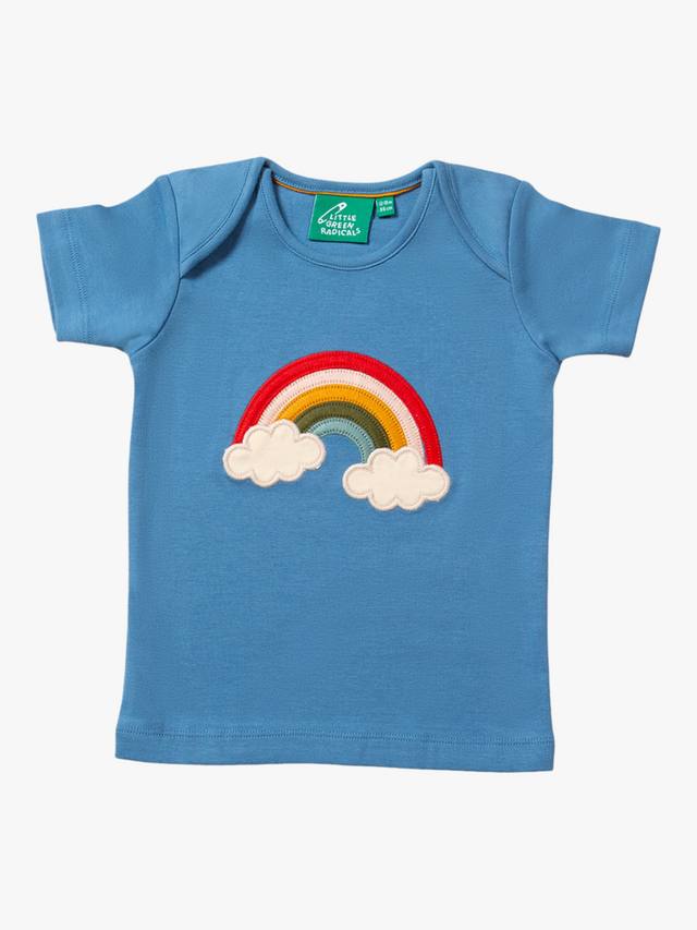 Детская футболка из чистого органического хлопка с радужной аппликацией Little Green Radicals, синий/разноцветный 
Детская футболка из чистого органического хлопка с радужной аппликацией Little Green Radicals, синий/разноцветный