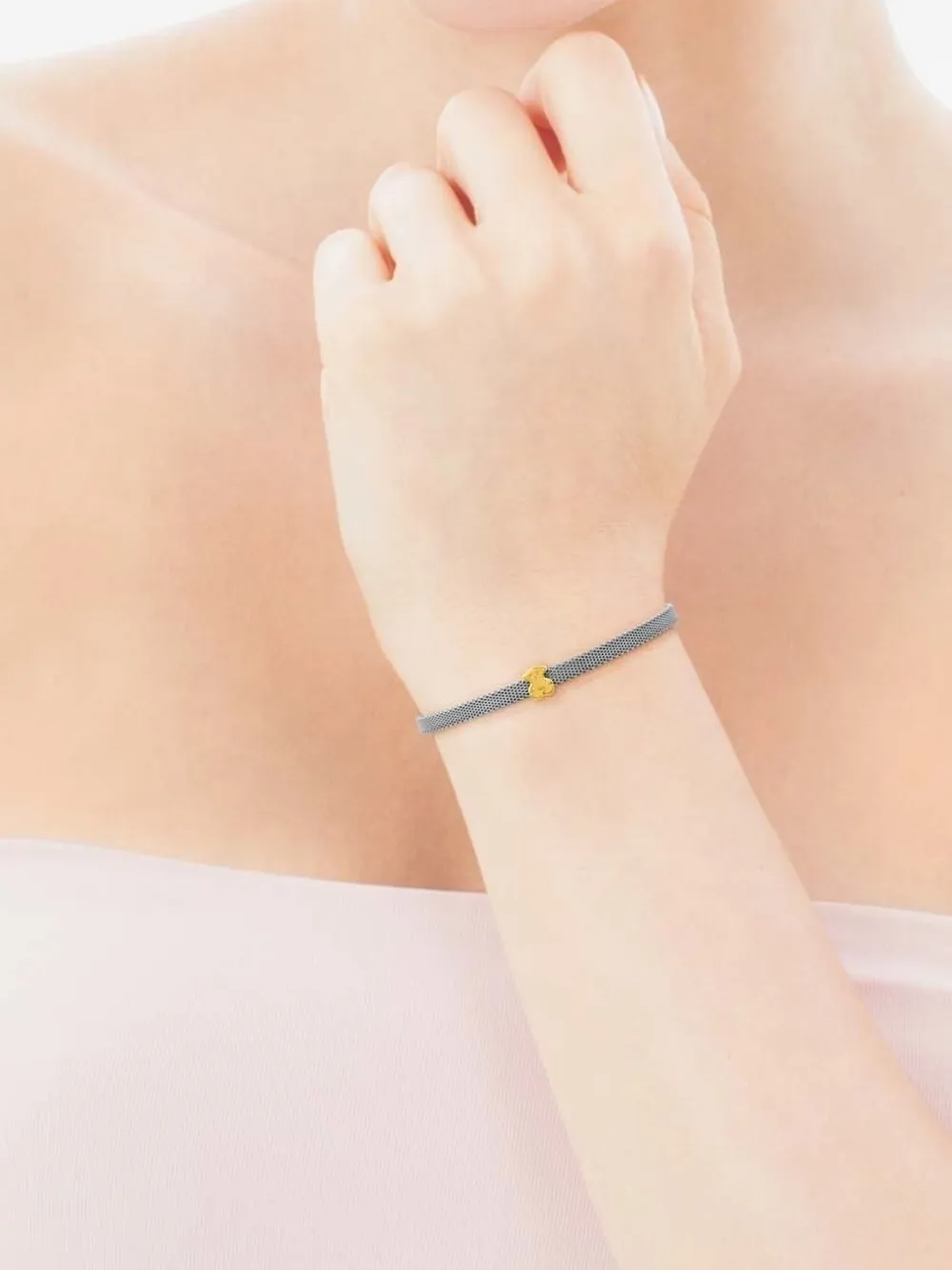 Браслет с изображением медведя-иконы TOUS, серый 
Браслет с изображением медведя-иконы TOUS, серый