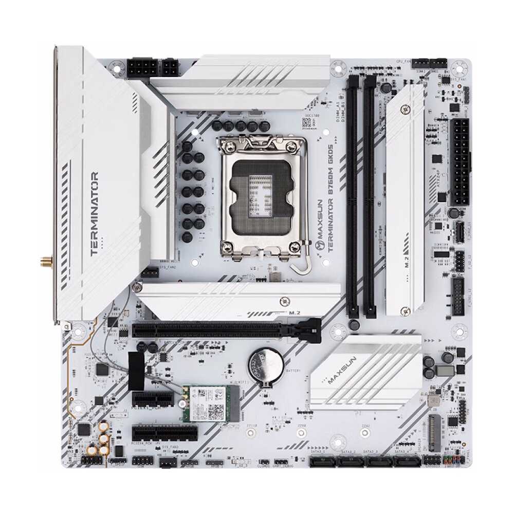 Материнская плата Maxsun Terminator B760M GKD5 ICE, LGA 1700, DDR5, Wi-Fi 
Материнская плата Maxsun Terminator B760M GKD5 ICE, LGA 1700, DDR5, Wi-Fi