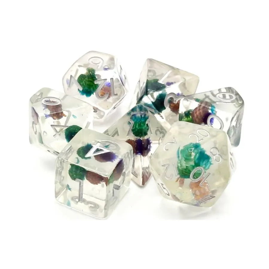 Набор цветов Poly Set — зеленый и фиолетовый с серебром (7), Acrylic-Resin Dice - Infused
Набор цветов Poly Set — зеленый и фиолетовый с серебром (7), Acrylic-Resin Dice - Infused