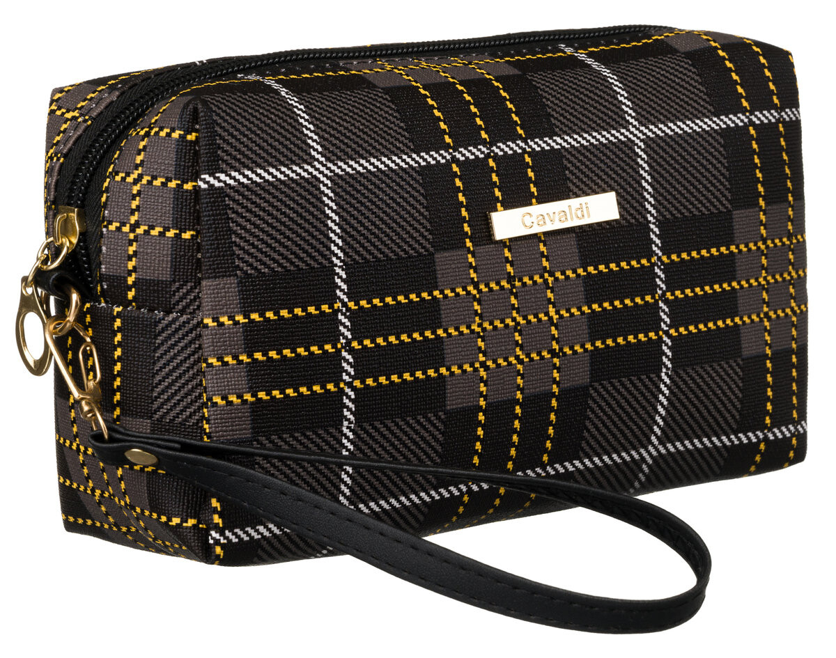 Женская косметичка из синтетического материала Cavaldi, клетчатая дорожная косметичка с ремешком, черная ROVICKY
Женская косметичка из синтетического материала Cavaldi, клетчатая дорожная косметичка с ремешком, черная ROVICKY