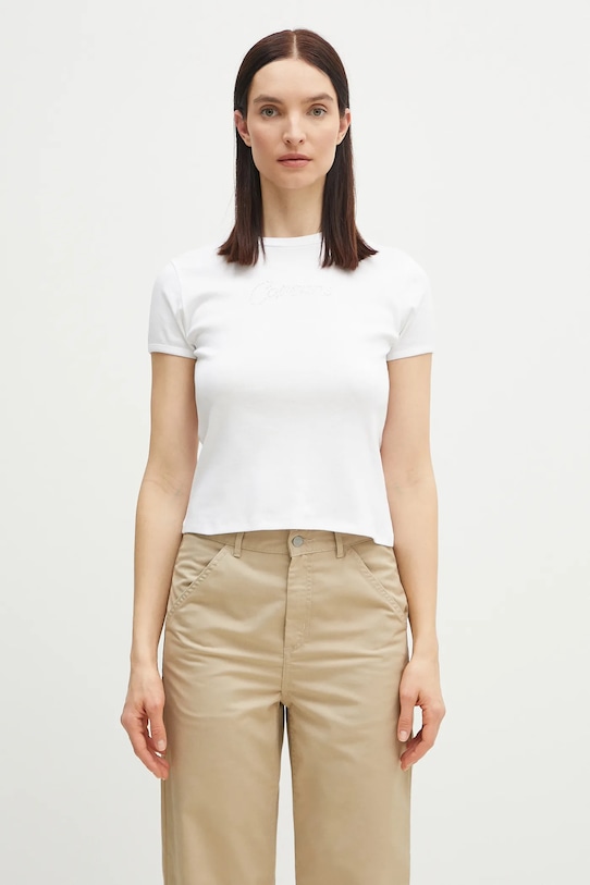 Футболка из хлопка с кристальным логотипом Coperni, белый
Футболка из хлопка с кристальным логотипом Coperni, белый