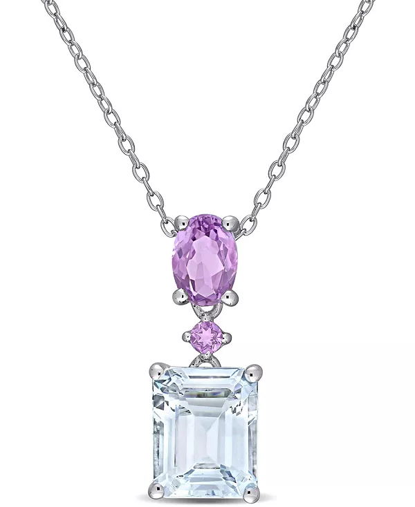 Ожерелье с подвеской 18 дюймов из стерлингового серебра с аквамарином (3 карата) и аметистом (3/4 карата) Macy'S, aquamarine
Ожерелье с подвеской 18 дюймов из стерлингового серебра с аквамарином (3 карата) и аметистом (3/4 карата) Macy'S, aquamarine