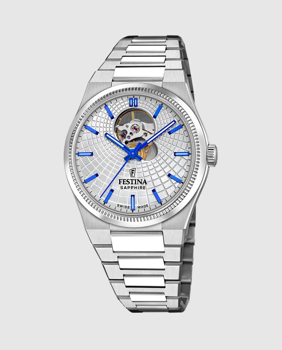 F20053/1 Швейцарские автоматические мужские часы Rivé из серебристой стали Festina, серебряный
F20053/1 Швейцарские автоматические мужские часы Rivé из серебристой стали Festina, серебряный