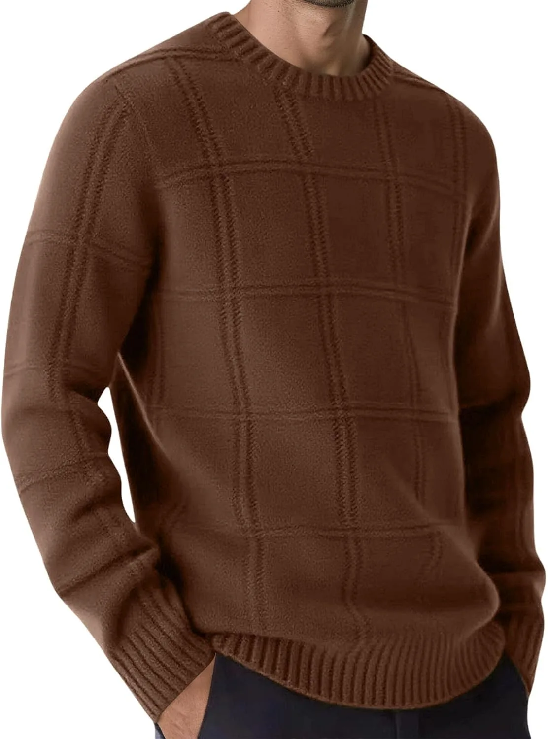 Мужской свитер Crewneck вязаный пуловер свободного кроя
Мужской свитер Crewneck вязаный пуловер свободного кроя