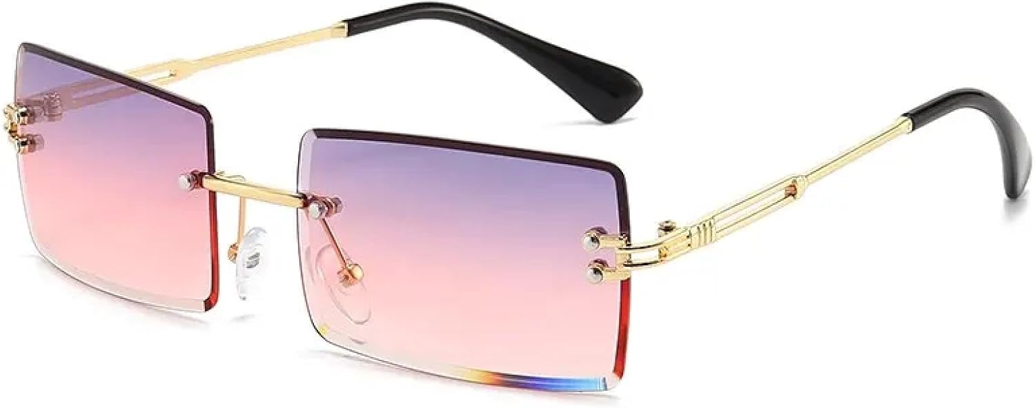 Винтажные модные солнцезащитные очки для женщин, без оправы, прямоугольные, с градиентным покрытием, защита от УФ-излучения UV400, для летнего отдыха и путешествий TVTBBVV, Purple
Винтажные модные солнцезащитные очки для женщин, без оправы, прямоугольные, с градиентным покрытием, защита от УФ-излучения UV400, для летнего отдыха и путешествий TVTBBVV, Purple