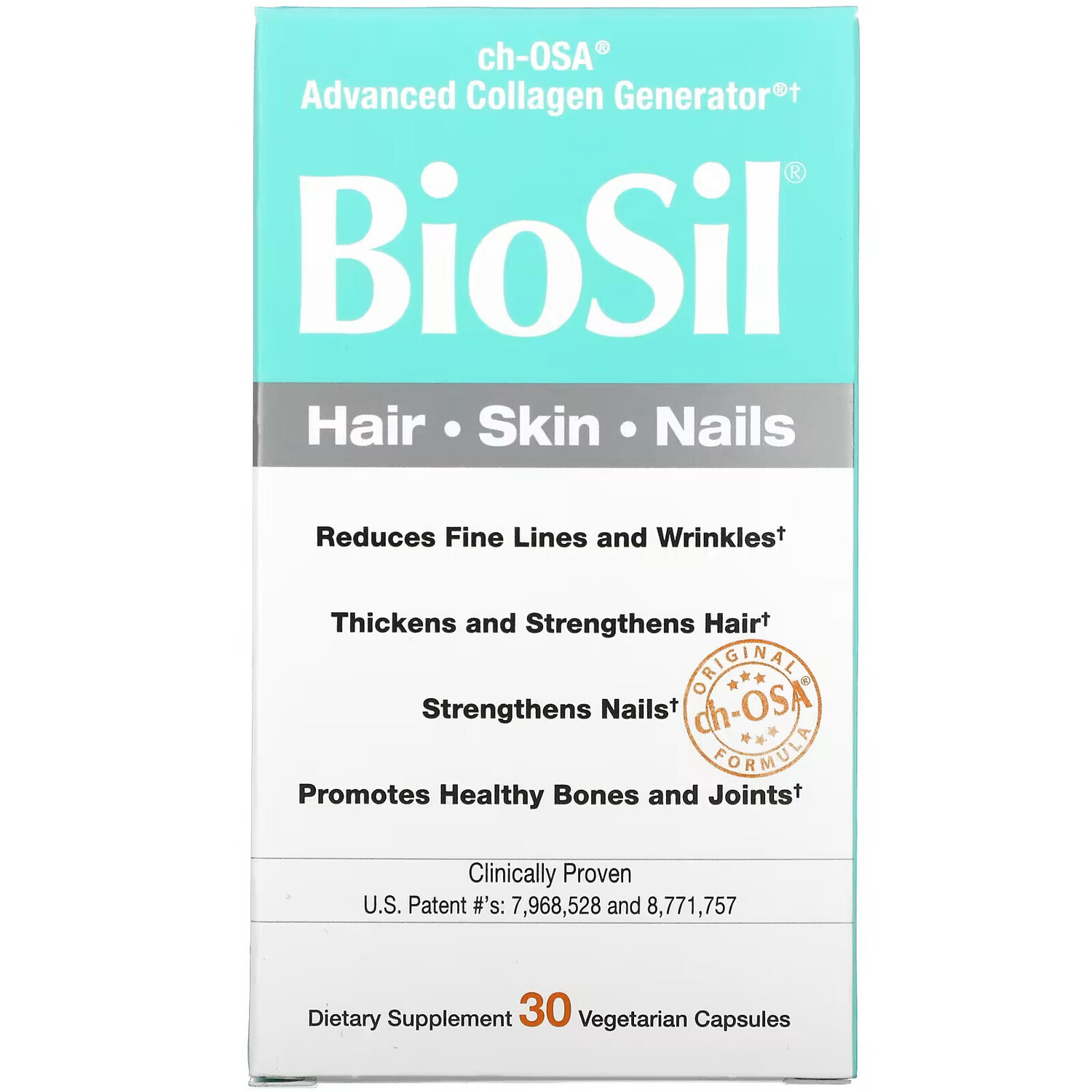 BioSil, ch-OSA, улучшенный источник коллагена, 30 вегетарианских капсул
BioSil, ch-OSA, улучшенный источник коллагена, 30 вегетарианских капсул