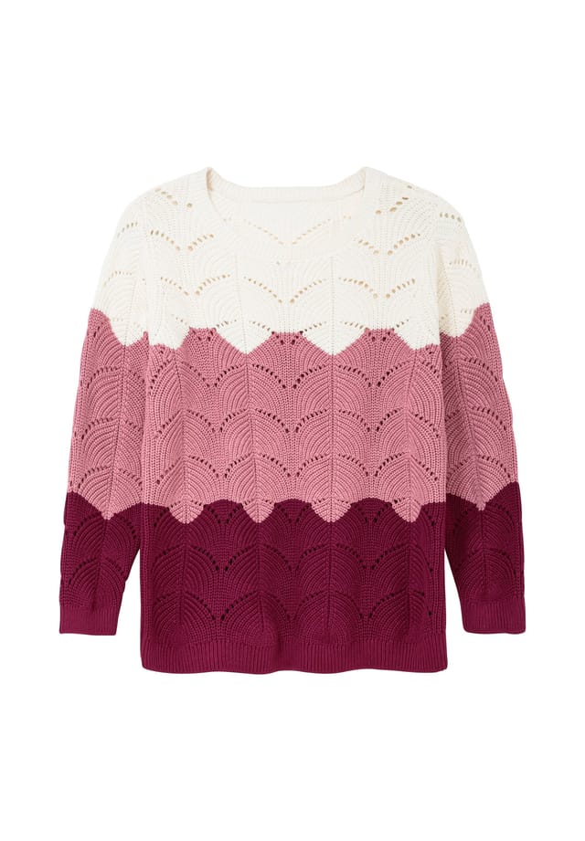 Свитер ажурной вязки с цветными блоками Свитер ажурной вязки с цветными блоками Sheego, цвет beere gemustert
Свитер ажурной вязки с цветными блоками Свитер ажурной вязки с цветными блоками Sheego, цвет beere gemustert