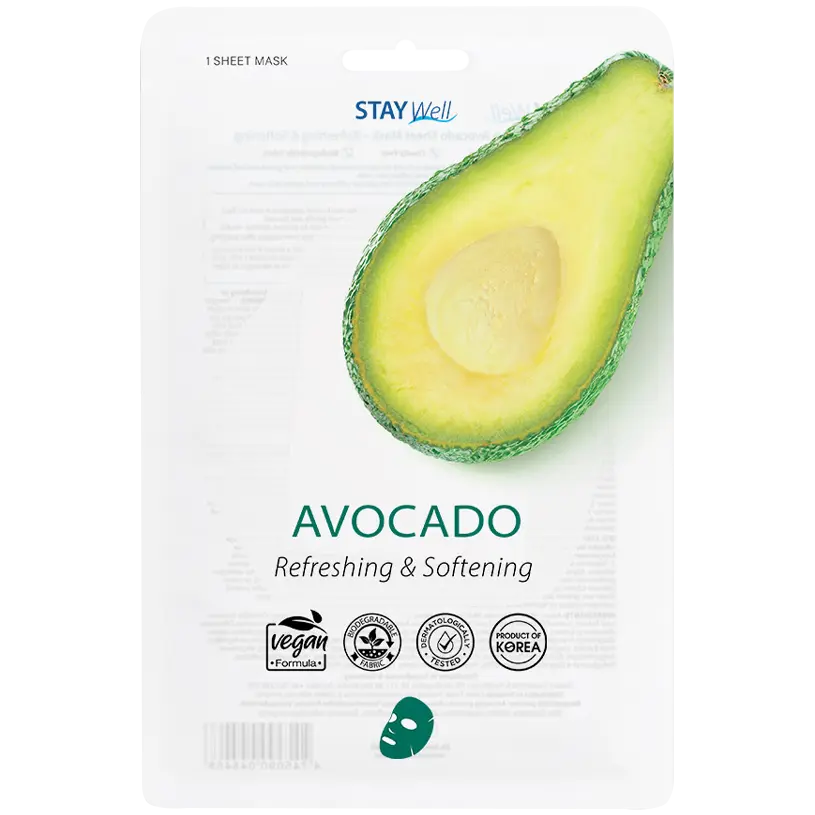 Stay Well Avocado веганская тканевая маска для лица, 1 шт.
Stay Well Avocado веганская тканевая маска для лица, 1 шт.