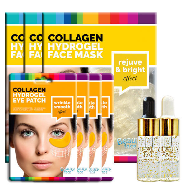 Beautyface Gold набор: сыворотка для лица 10 мл + сыворотка для глаз 10 мл + коллагеновая маска для лица 3 шт + коллагеновые патчи для глаз 4 пары
Beautyface Gold набор: сыворотка для лица 10 мл + сыворотка для глаз 10 мл + коллагеновая маска для лица 3 шт + коллагеновые патчи для глаз 4 пары