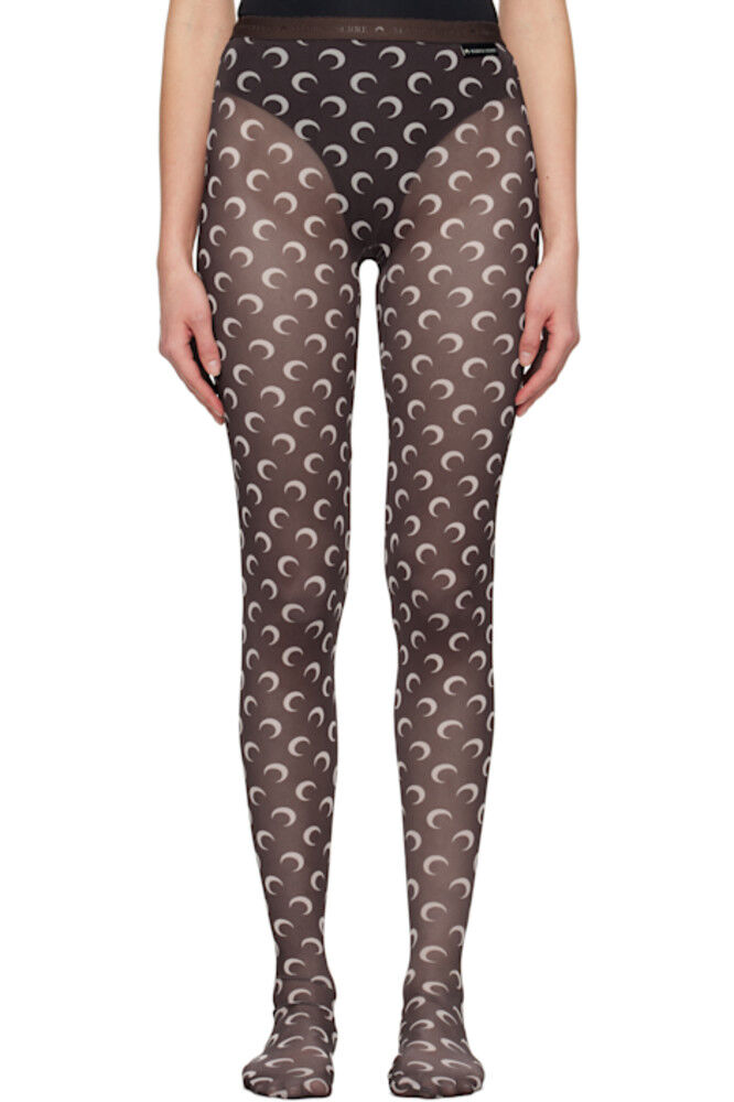 Коричневые колготки из переработанной сетки Moon Marine Serre 
Коричневые колготки из переработанной сетки Moon Marine Serre