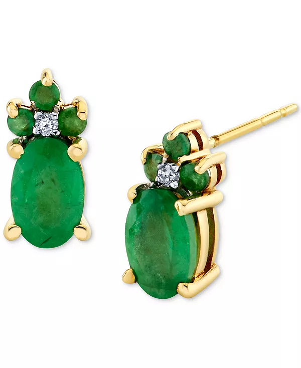 Овальные серьги-гвоздики с изумрудами (1-1/5 карата) и бриллиантами в 14-каратном золоте Macy'S, emerald
Овальные серьги-гвоздики с изумрудами (1-1/5 карата) и бриллиантами в 14-каратном золоте Macy'S, emerald
