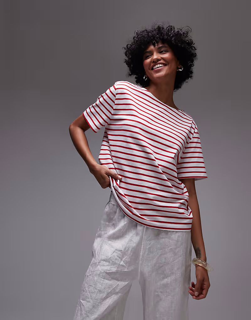 & Other Stories свободная футболка с короткими рукавами в красную и белую полоску
& Other Stories свободная футболка с короткими рукавами в красную и белую полоску