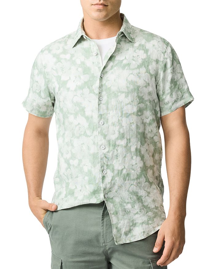 Весенняя льняная рубашка с коротким рукавом Springflat Slim Fit Rodd & Gunn, зеленый 
Весенняя льняная рубашка с коротким рукавом Springflat Slim Fit Rodd & Gunn, зеленый