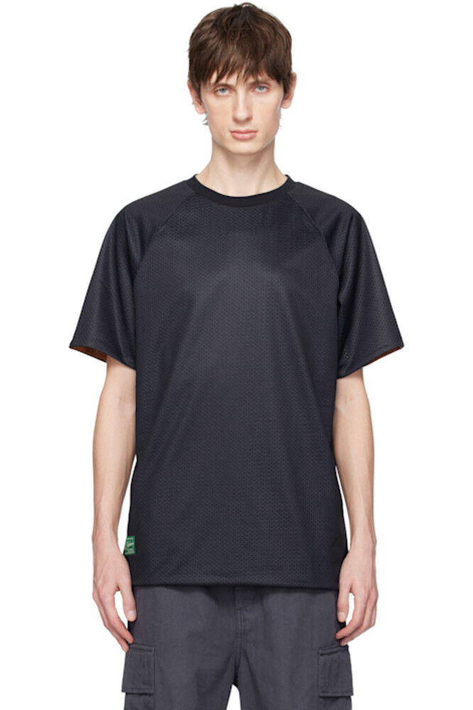 Футболка с двойной двухсторонней отделкой из сетки синего цвета Palmes 
Футболка с двойной двухсторонней отделкой из сетки синего цвета Palmes