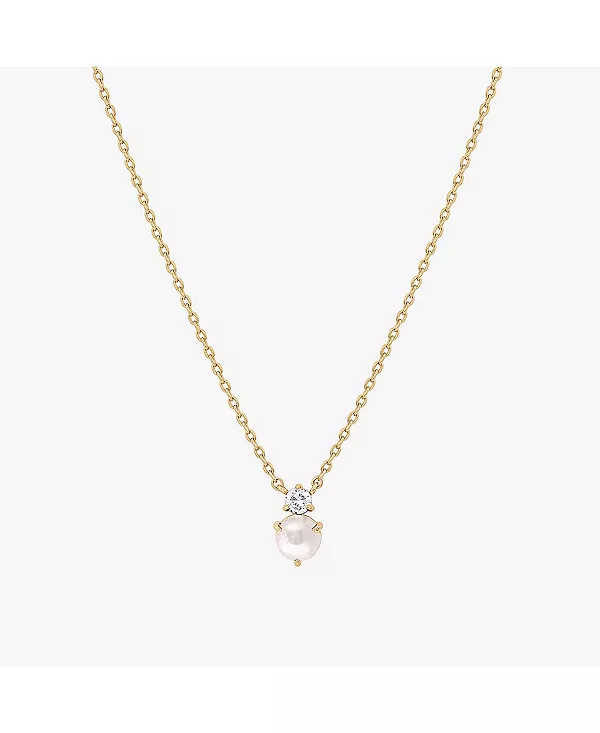 Ожерелье с двумя камнями-зодиаками, покрытое 14-каратным золотом, идея для личного подарка на праздник Bearfruit Jewelry, pearl