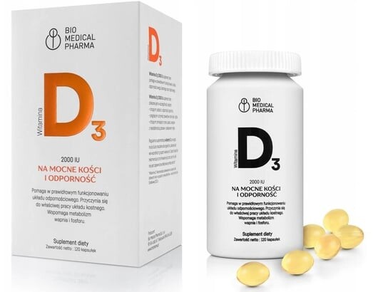 Bio Medical Pharma, Витамин D3 2000, 120 капсул
Bio Medical Pharma, Витамин D3 2000, 120 капсул