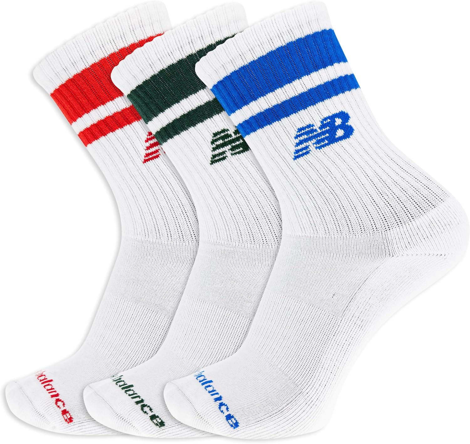 Носки New Balance унисекс для взрослых из органического хлопка, 3 пары, поддержка свода стопы, White Assorted Stripe
Носки New Balance унисекс для взрослых из органического хлопка, 3 пары, поддержка свода стопы, White Assorted Stripe
