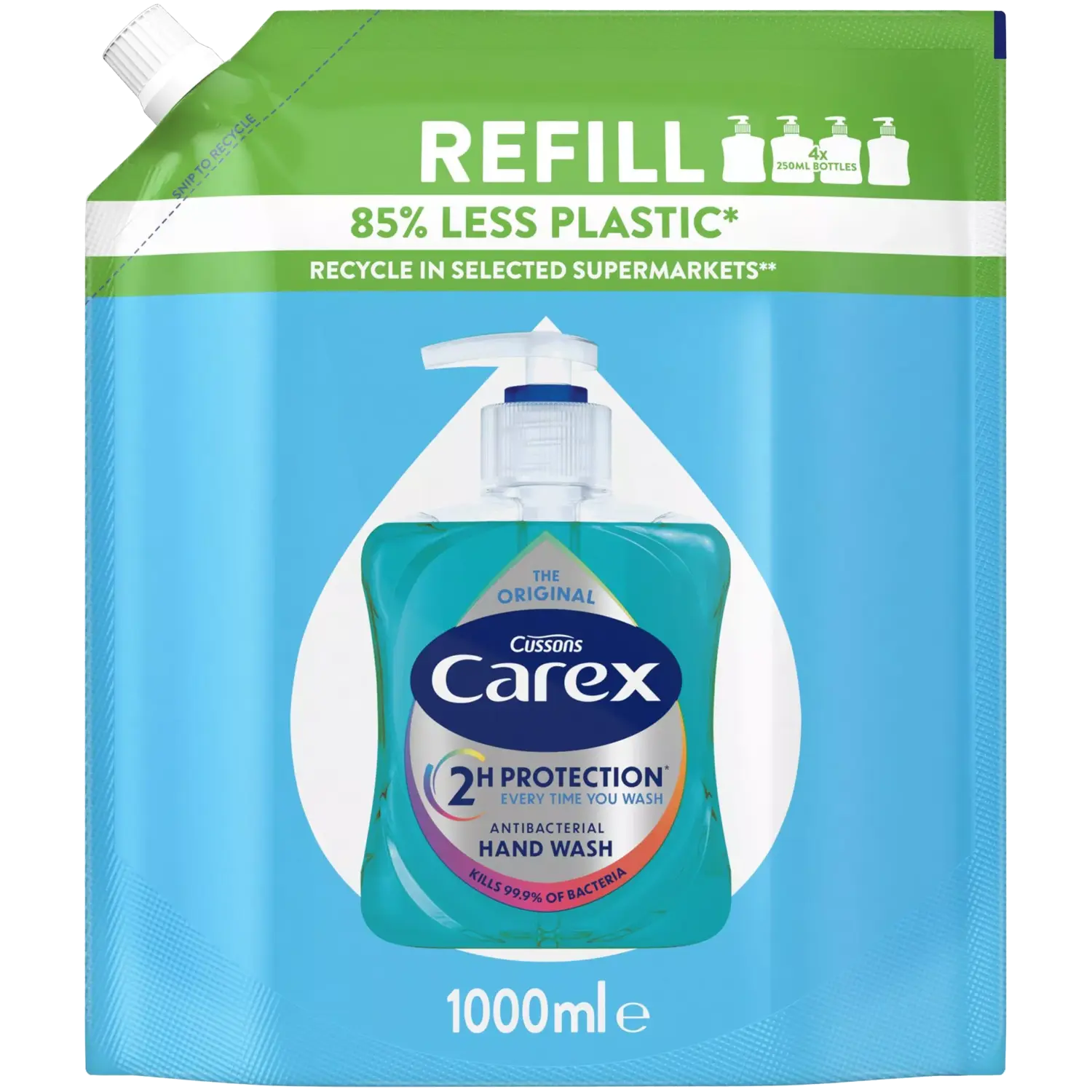 Carex Original запас антибактериального жидкого мыла, 1000мл
Carex Original запас антибактериального жидкого мыла, 1000мл