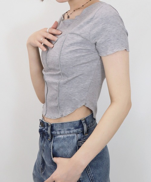 Reurie' Топ-бюстье с коротким рукавом, укороченный, повседневный, корейский стиль Y2K, бренд Reurie, серый
Reurie' Топ-бюстье с коротким рукавом, укороченный, повседневный, корейский стиль Y2K, бренд Reurie, серый