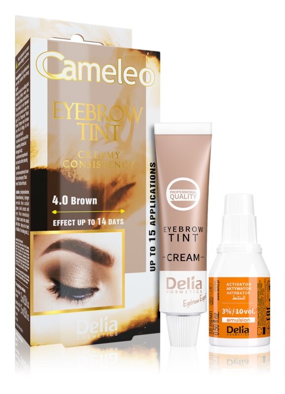 Кремовая, профессиональная краска для бровей без аммиака Delia Cosmetics Cameleo, оттенок 4.0 Brown 15 мл
Кремовая, профессиональная краска для бровей без аммиака Delia Cosmetics Cameleo, оттенок 4.0 Brown 15 мл