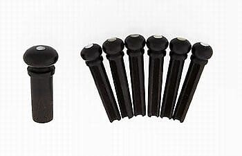 Набор мостовых штифтов из черного дерева (6) с перламутровой точкой и концевым штифтом Allparts Ebony Bridge Pin Set (6) with Mother of Dot and End Pin -
Набор мостовых штифтов из черного дерева (6) с перламутровой точкой и концевым штифтом Allparts Ebony Bridge Pin Set (6) with Mother of Dot and End Pin -