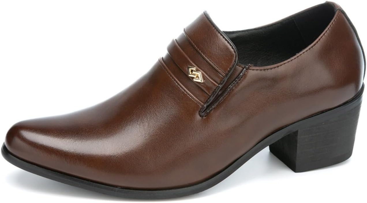 Мужские туфли на каблуке - формальная обувь без шнурков с эффектом увеличения роста, кожаные деловые туфли с заостренным носком для офиса и особых мероприятий Azttoztto, коричневый
Мужские туфли на каблуке - формальная обувь без шнурков с эффектом увеличения роста, кожаные деловые туфли с заостренным носком для офиса и особых мероприятий Azttoztto, коричневый