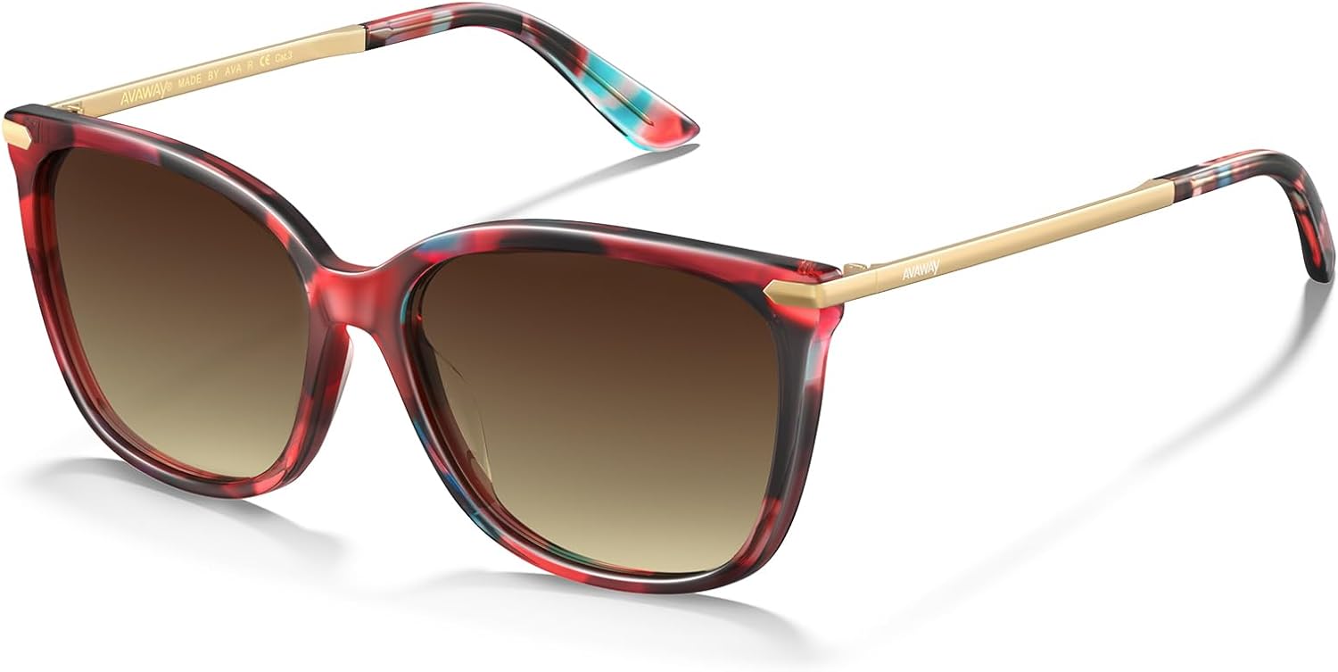 Женские квадратные солнцезащитные очки AVAWAY с поляризацией, защитой от УФ-излучения, красные «кошачий глаз», металлические дужки, ацетатная оправа, категория 3, Red Tortoise Frame & Gradient Brown Lens
Женские квадратные солнцезащитные очки AVAWAY с поляризацией, защитой от УФ-излучения, красные «кошачий глаз», металлические дужки, ацетатная оправа, категория 3, Red Tortoise Frame & Gradient Brown Lens