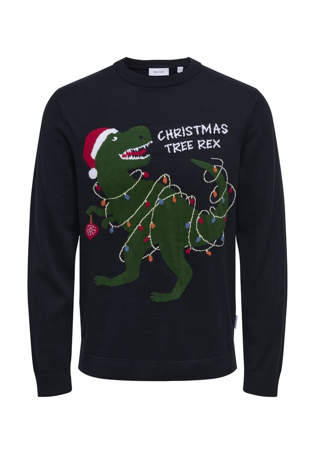 Пуловер рождественский вязаный свитер с r-образным вырезом Only & Sons, синий
Пуловер рождественский вязаный свитер с r-образным вырезом Only & Sons, синий