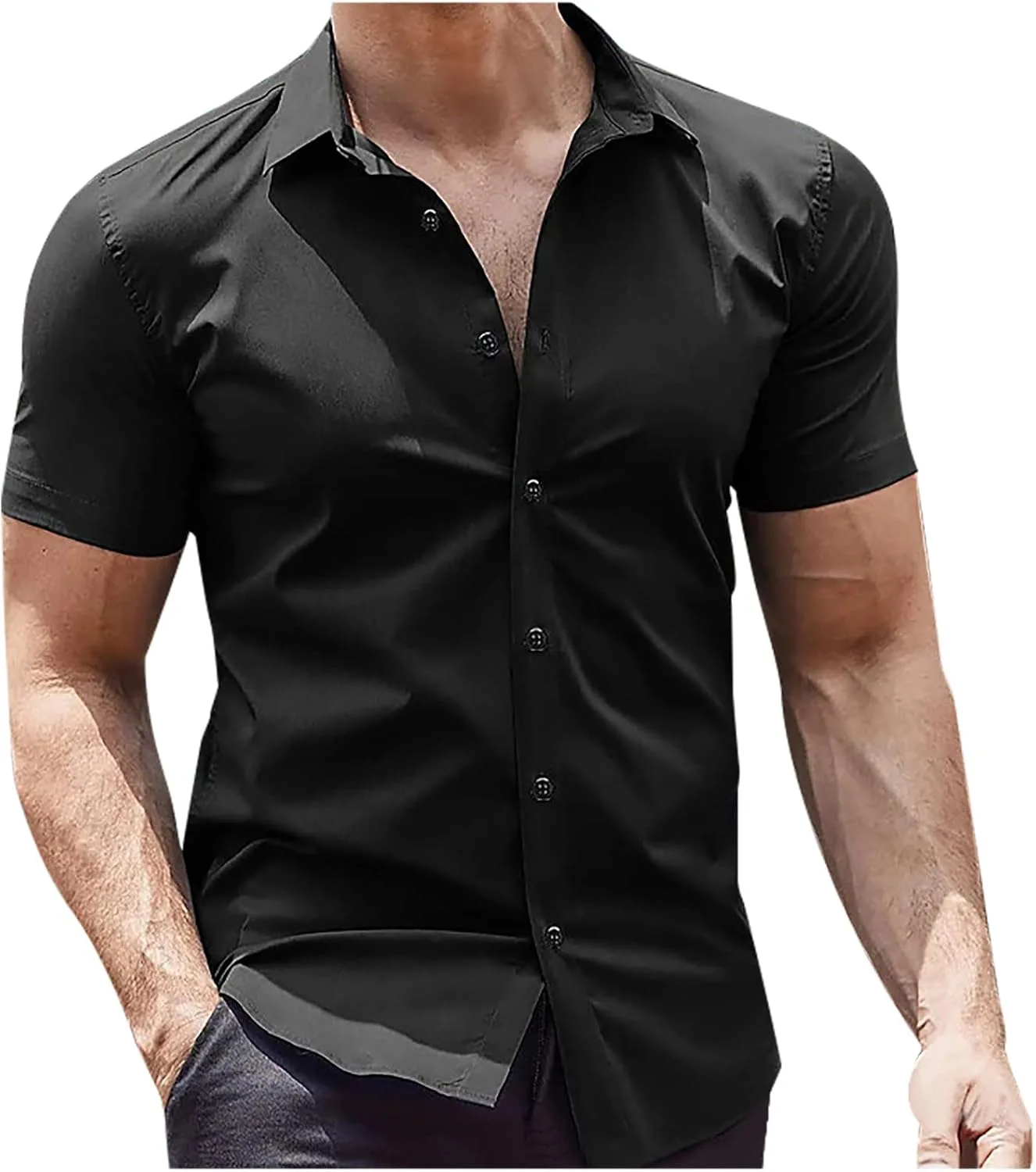 Мужская модная рубашка с коротким рукавом и лацканами Slim Fit
Мужская модная рубашка с коротким рукавом и лацканами Slim Fit