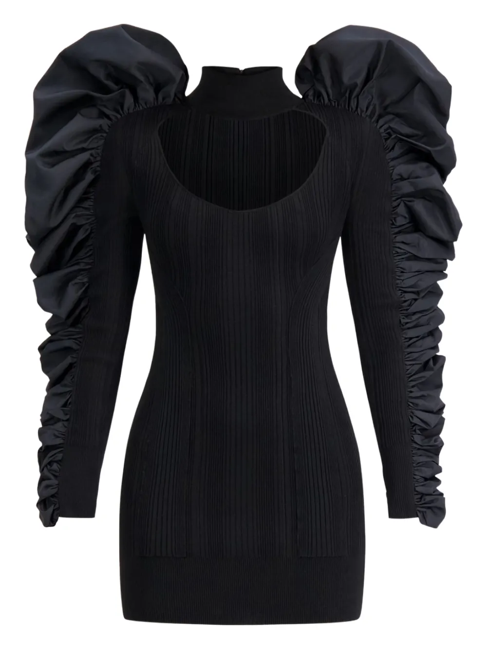 Мини-платье с рюшами и вырезами Hervé Léger, черный
Мини-платье с рюшами и вырезами Hervé Léger, черный