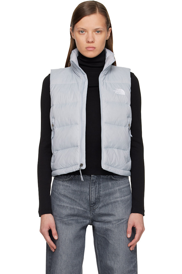 The North Face Пуховый жилет А-силуэта из серого материала «гидреналит»
The North Face Пуховый жилет А-силуэта из серого материала «гидреналит»
