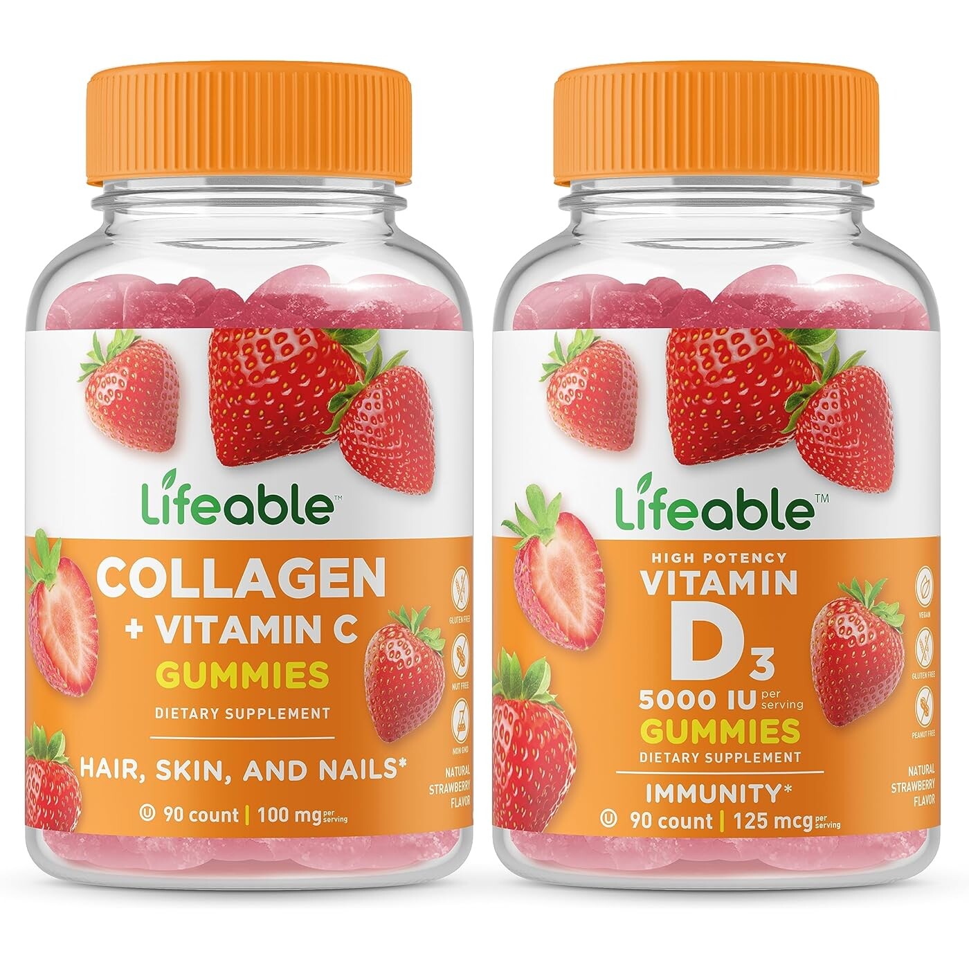 Набор витаминов Lifeable Collagen + Vitamin C & Vitamin D 5000 IU, 2 предмета, 90 таблеток
Набор витаминов Lifeable Collagen + Vitamin C & Vitamin D 5000 IU, 2 предмета, 90 таблеток