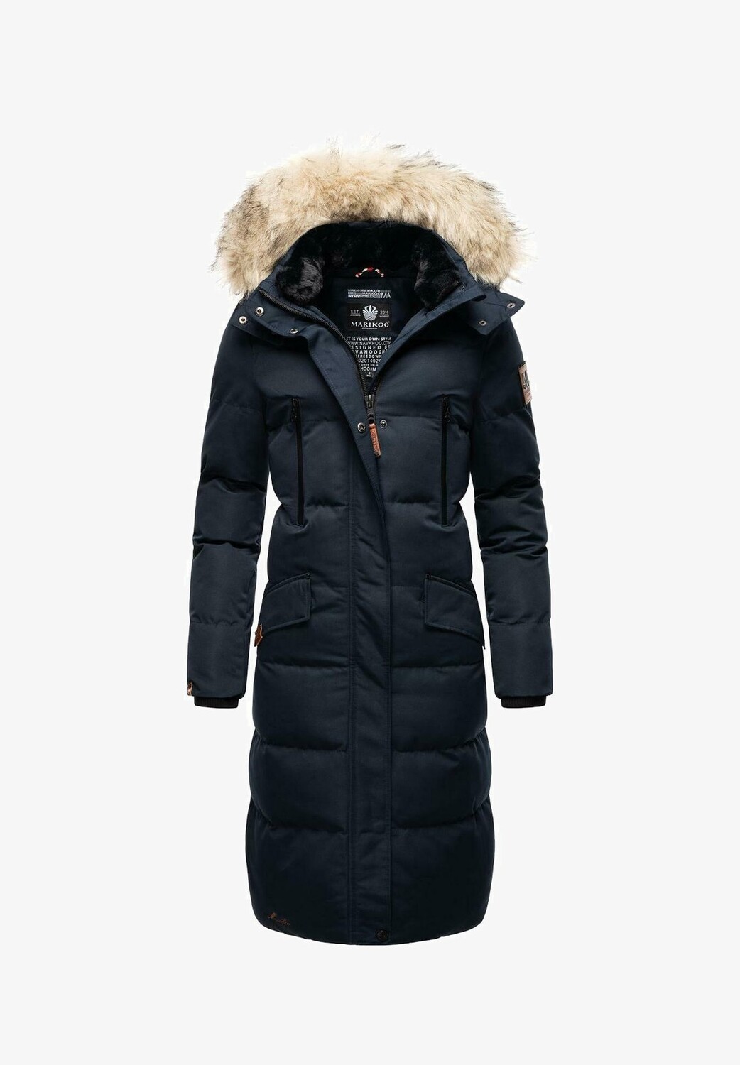 Пальто зимнее Marikoo длинное, синий 
Пальто зимнее Marikoo длинное, синий