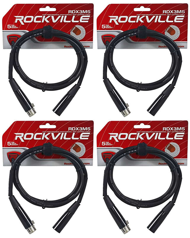 (4) Rockville RDX3M5 5-футовые 3-контактные кабели освещения DMX, 100% медь, гнездо-папа (4) RDX3M5
(4) Rockville RDX3M5 5-футовые 3-контактные кабели освещения DMX, 100% медь, гнездо-папа (4) RDX3M5