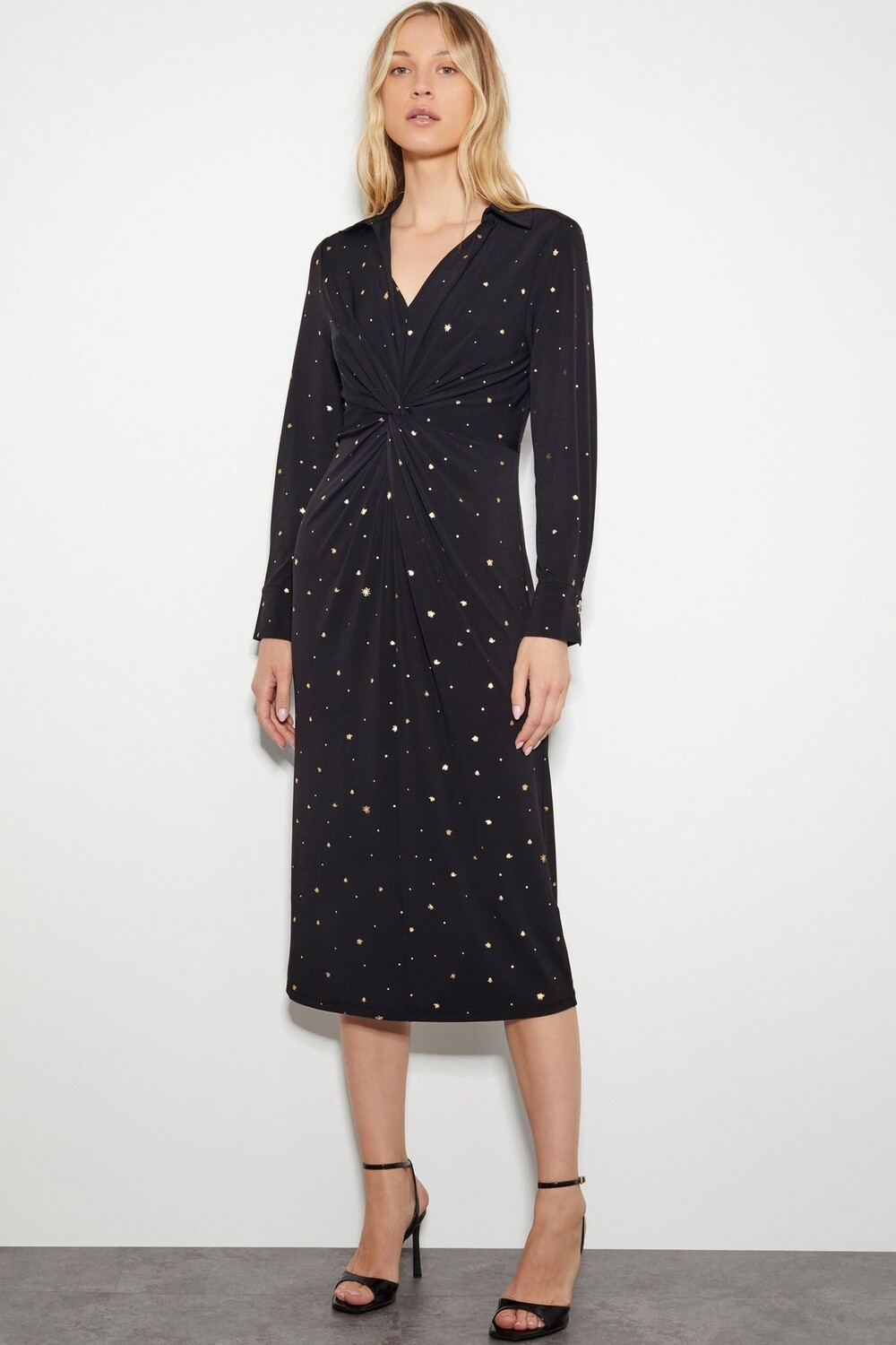 Платье Delilah из фольгированного джерси Monsoon, черный
Платье Delilah из фольгированного джерси Monsoon, черный