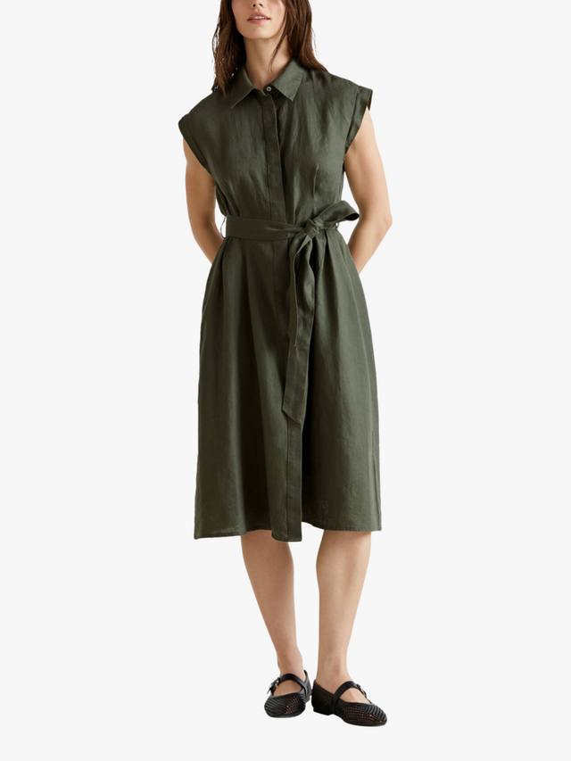 Бесплатное платье-рубашка из чистого льна с завязкой на талии Benetton, Mid Green
Бесплатное платье-рубашка из чистого льна с завязкой на талии Benetton, Mid Green